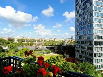 Jardin de l'établissement Mercure Paris Tour Eiffel Pont Mirabeau
