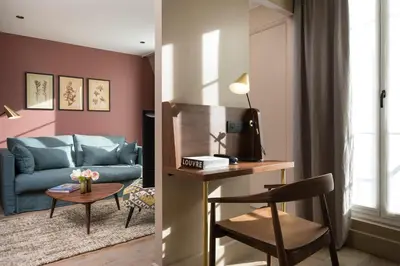 Coin salon dans l'établissement Hôtel Maxim Quartier Latin