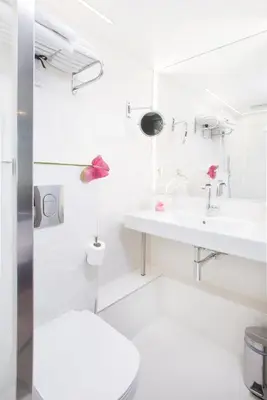 Salle de bains dans l'établissement Hôtel ICÔNE