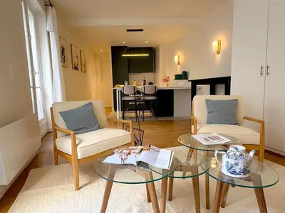 Coin salon dans l'établissement L'appartement Magdebourg