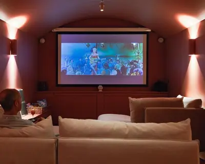 Télévision ou salle de divertissement dans l'établissement Nuage