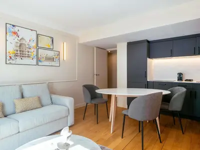 Coin salon dans l'établissement Aparthotel Adagio Paris Opéra