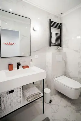 Salle de bains dans l'établissement SUITE GIDE : au cœur de la Rive Gauche, neuf, design, 2/4 personnes