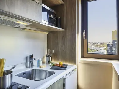Cuisine ou kitchenette dans l'établissement AppartHotel Mercure Paris Boulogne