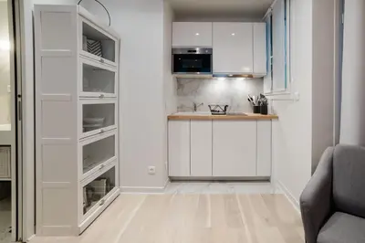 Cuisine ou kitchenette dans l'établissement SUITE SARTRE : au cœur de la Rive Gauche, neuf, design, 2/4 personnes