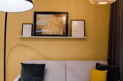 Coin salon dans l'établissement SUITE DESNOS : au cœur de la Rive Gauche, neuf, design, 2 personnes