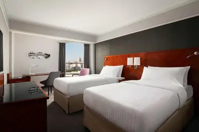 Un ou plusieurs lits dans un hébergement de l'établissement Paris Marriott Rive Gauche Hotel & Conference Center