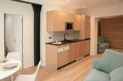 Cuisine ou kitchenette dans l'établissement Apart 2 Opera New 2-3 Rooms for 4 guests