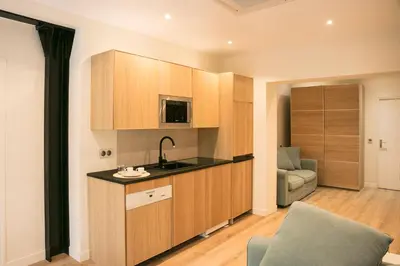 Cuisine ou kitchenette dans l'établissement Apart 2 Opera New 2-3 Rooms for 4 guests
