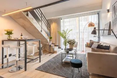 Coin salon dans l'établissement B1 Loft Duplex 175Blo-Paris Convention