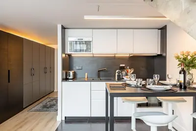 Cuisine ou kitchenette dans l'établissement B1 Loft Duplex 175Blo-Paris Convention