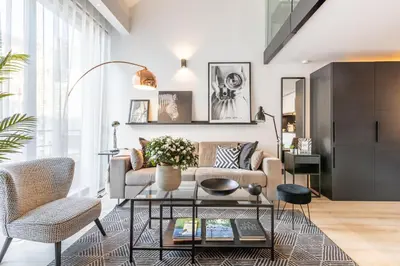 Coin salon dans l'établissement B1 Loft Duplex 175Blo-Paris Convention