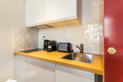 Cuisine ou kitchenette dans l'établissement Appartement Studio Trocadéro