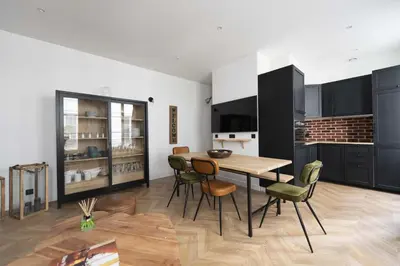 Cuisine ou kitchenette dans l'établissement Time Line