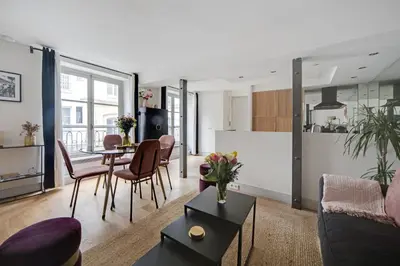 Coin salon dans l'établissement Les appartements de l'atelier Paris 3