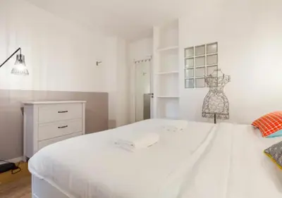 Un ou plusieurs lits dans un hébergement de l'établissement Atelier d Artiste Le Marais Paris - exceptionnel !