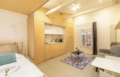 Un ou plusieurs lits dans un hébergement de l'établissement GuestReady - Modern Studio 1min Charonne Metro