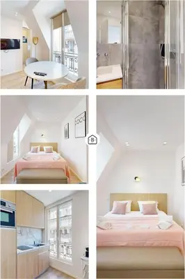 Un ou plusieurs lits dans un hébergement de l'établissement 162 Suite Benjamin - Superbe Appartement à Paris