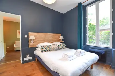 Un ou plusieurs lits dans un hébergement de l'établissement Cosy apartment - 1BR-4P - Place de la Bastille