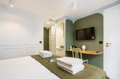 Un ou plusieurs lits dans un hébergement de l'établissement Charming apartment - 1BR-4P - Le Marais