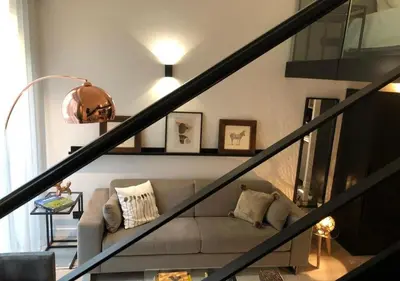 Coin salon dans l'établissement B3 Loft Duplex 175Blo-Paris Convention