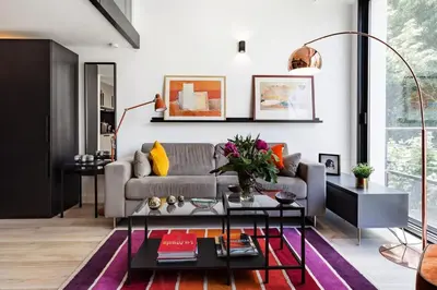 Coin salon dans l'établissement B4 Loft Duplex 175Blo-Paris Convention