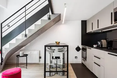 Cuisine ou kitchenette dans l'établissement B4 Loft Duplex 175Blo-Paris Convention