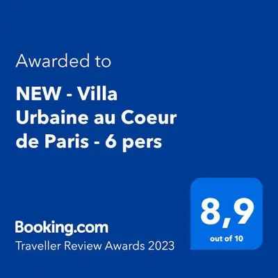 Certificat, récompense, panneau ou autre document affiché dans l'établissement NEW - Villa Urbaine au Coeur de Paris - 6 pers