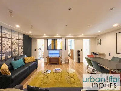 Coin salon dans l'établissement 120 - Urban Gorgeous Apartment Le Marais