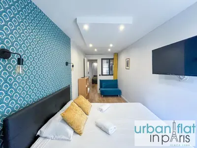 Un ou plusieurs lits dans un hébergement de l'établissement 120 - Urban Gorgeous Apartment Le Marais