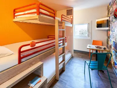 Un ou plusieurs lits dans un hébergement de l'établissement hotelF1 Paris Gennevilliers, 4 Rue Georges Corète 92230 Gennevilliers