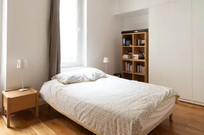 Un ou plusieurs lits dans un hébergement de l'établissement Apartment Well Located Bright And Quiet