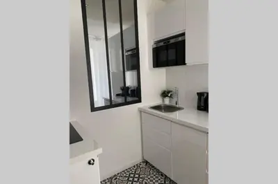 Cuisine ou kitchenette dans l'établissement Stylist and cosy appartement in Montparnasse