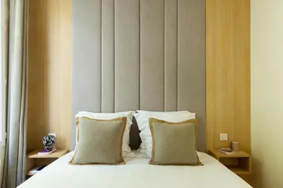 Un ou plusieurs lits dans un hébergement de l'établissement Spacious apartment - 3BR-8P - Moulin Rouge