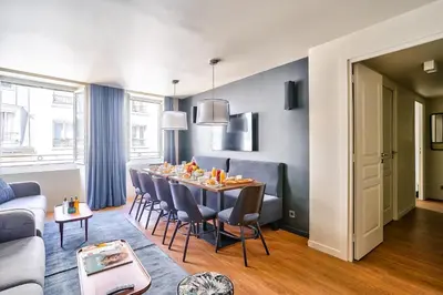 Coin salon dans l'établissement 134 - Urban Gorgeous Flat in Montorgueil