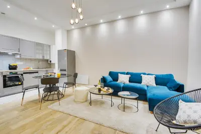 Cuisine ou kitchenette dans l'établissement Luxury home in heart of PARIS!Opera/Eurostar 6pers