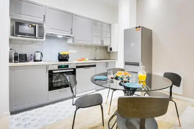 Cuisine ou kitchenette dans l'établissement Luxury home in heart of PARIS!Opera/Eurostar 6pers