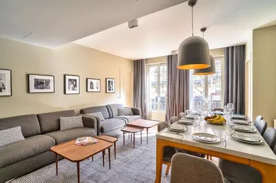 Coin salon dans l'établissement 118 - Urban Luxury Flat La Sorbonne