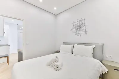 Un ou plusieurs lits dans un hébergement de l'établissement 126 - Urban Amazing 3BR Montorgueil