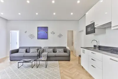Cuisine ou kitchenette dans l'établissement 126 - Urban Amazing 3BR Montorgueil