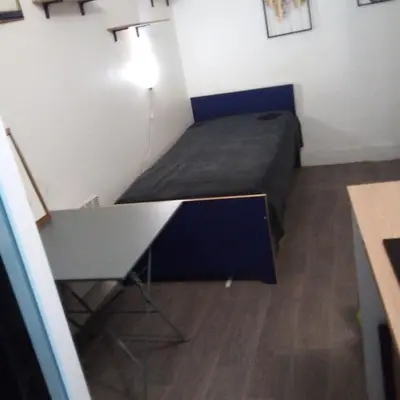 Un ou plusieurs lits dans un hébergement de l'établissement Studio Centre de Paris en face de la Seine