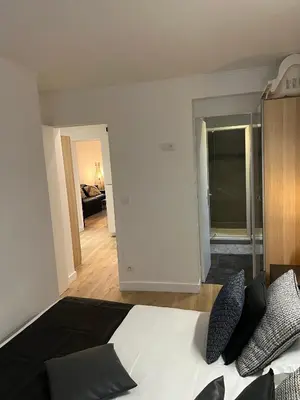 Un ou plusieurs lits dans un hébergement de l'établissement NOTRE DAME - STYLISH APARTMENT