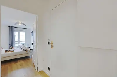 Un ou plusieurs lits dans un hébergement de l'établissement Buttes Chaumont - Sunny 2P apartment