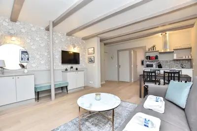 Cuisine ou kitchenette dans l'établissement Cosy apartment - Buttes aux Cailles