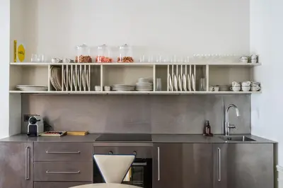 Cuisine ou kitchenette dans l'établissement Pied A Terre Palestro