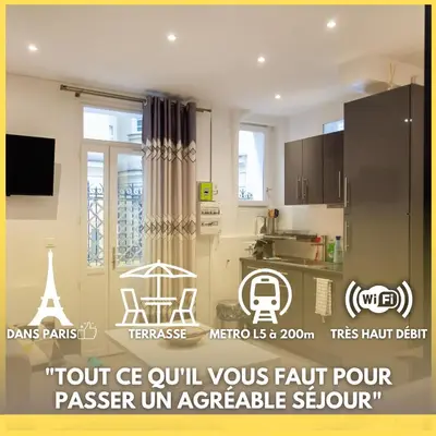 Cuisine ou kitchenette dans l'établissement Petit bijou dans le centre de Paris