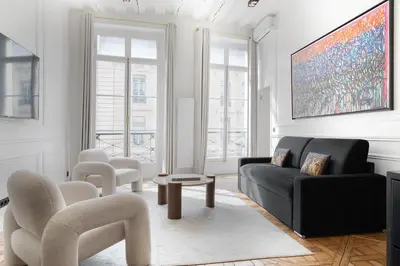 Coin salon dans l'établissement Pick A Flat's Apartment in Louvre - Croix des Petits Champs