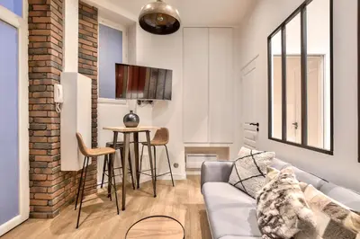 Coin salon dans l'établissement NEW ! Charming 1BR Apt in Paris 15