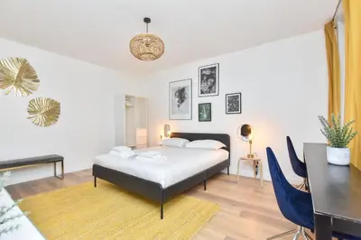 Un ou plusieurs lits dans un hébergement de l'établissement Superb apartment - 6P- Center of Paris