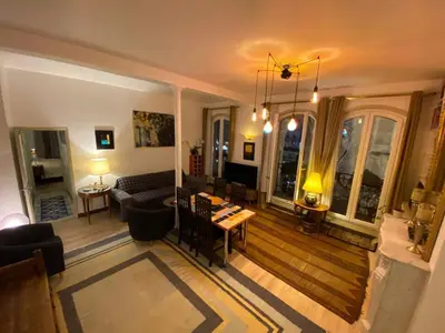 Coin salon dans l'établissement Romantic Apartment in Paris